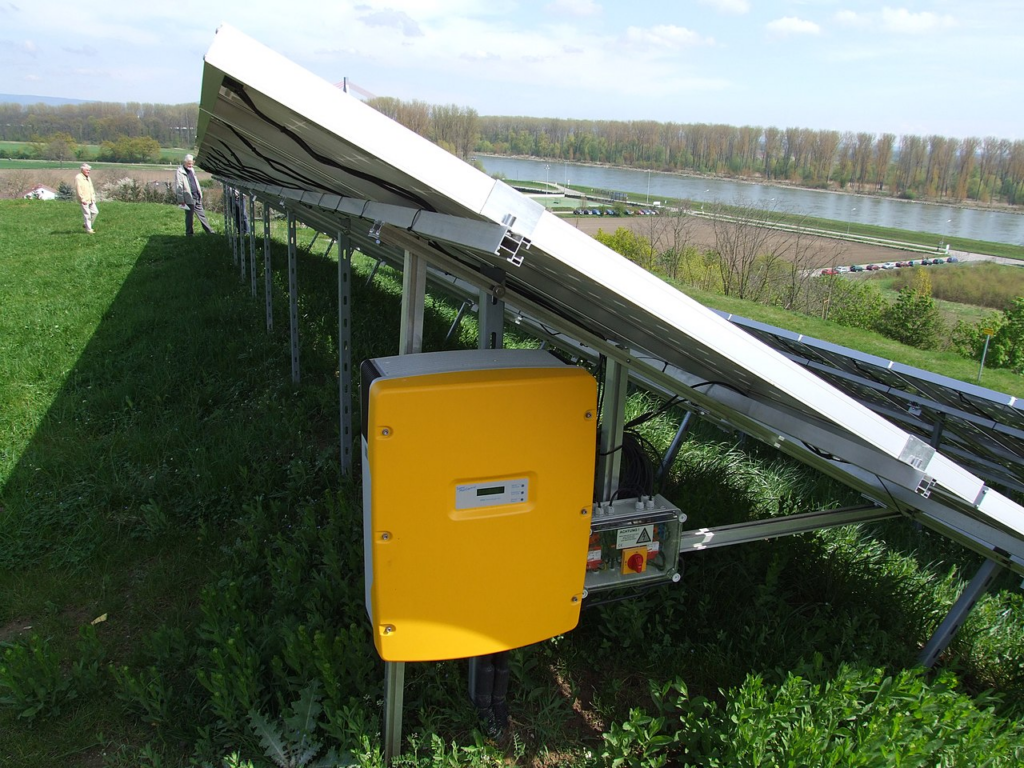 An inverter on a free-standing solar plant